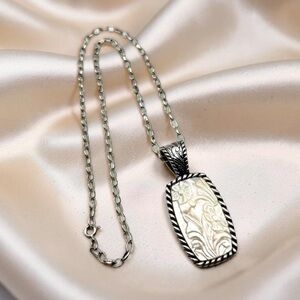 Carolyn Pollack Relios 925 Sterling Silver Mother of Pearl Pendant Necklace 20”